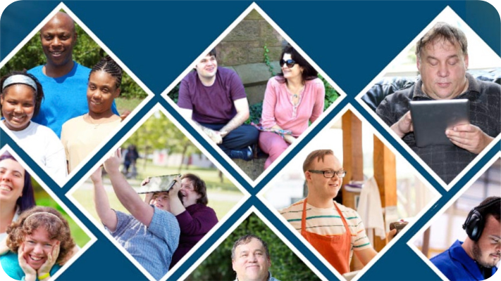 people with IDD using technology, living independently and enjoy being together